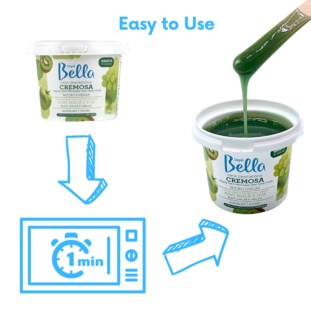 Easy Application Green Fruits Wax by Depil Bella