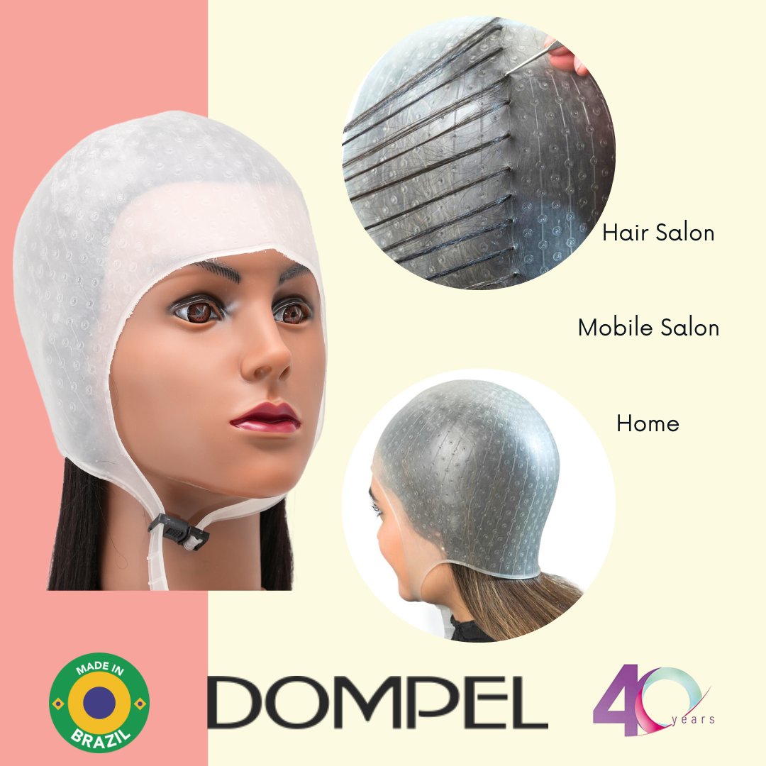 High-quality Dompel silicone cap for hair dyeing, 400 Athenas, suitable for professional hair salons and home use, made in Brazil