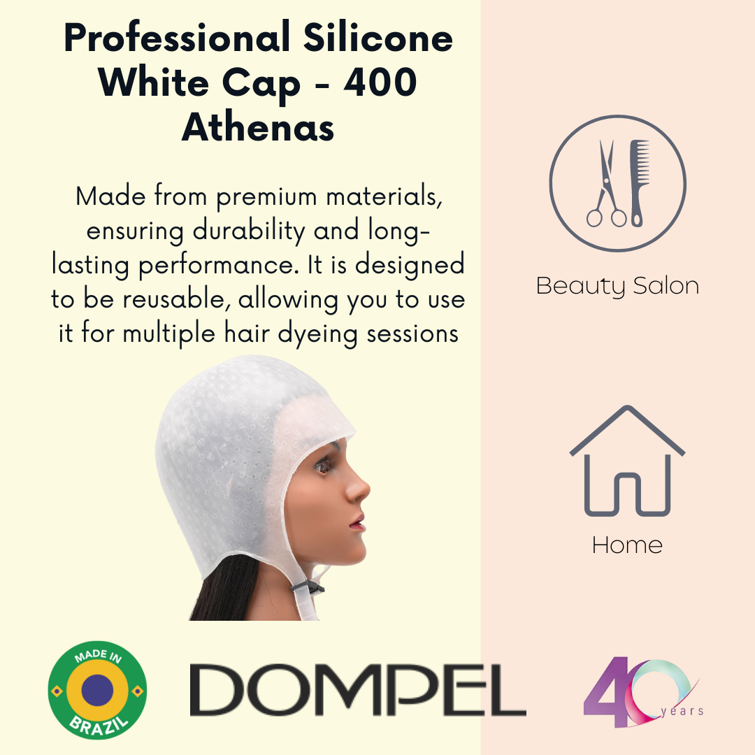 Reusable Dompel silicone cap for hair dyeing, 400 Athenas, ensures long-lasting performance, ideal for salons and home